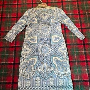 Blue and white summer dress